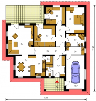 Grundriss des Erdgeschosses - BUNGALOW 93